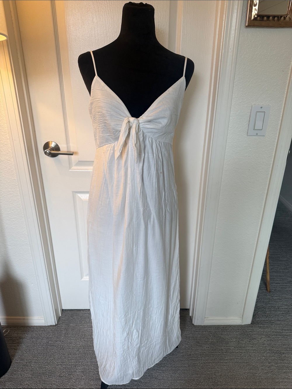 Animari White Tie-Front Maxi Dress